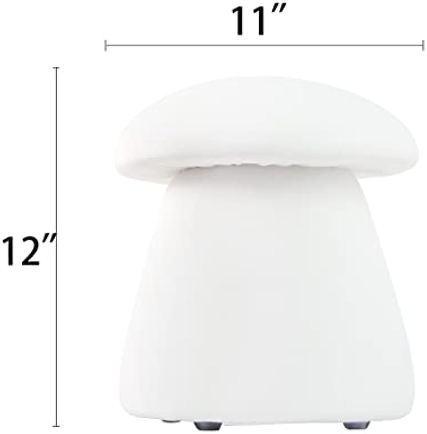 Lymhy Mushroom Shape Ottoman Foot Stool Cute Footrest Stool Wooden Small Seat Chair Furniture Home Decor White