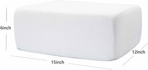 Lymhy Memory Foam Cube Square Pillow Head Neck Cervical Protection Orthopedic Pain Ergonomic Back Supportive Thicker Soft Bed Rectangular Pillow Relief Cushion for Side Sleeping Sleepers 15"/12"/6"