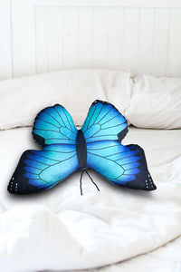 Lymhy Butterfly Plush Pillow Funny 3D Blue Giant Butterfly Shaped Plush Throw Accent Pillow Decorative Stuffed Animal Toy 23" x 18"