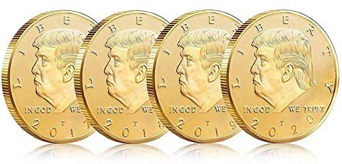 4 Years Set Donald Trump Gold Coin: 2017 2018 2019 2020 Collection Patriots Gifts 24kt Gold Plated 45th President The United States Republican Challenge Memorabilia Gift