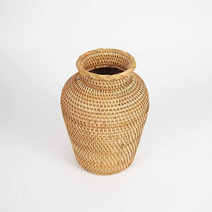 Rattan Vase Country Rustic Style Handmade Woven Plant Flower Vase Basket for Home Decor