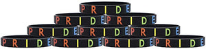 10 Pack Gay Lesbian Pride Bracelets LGBT Love Silicone Rubber Wristbands Sports Bracelets