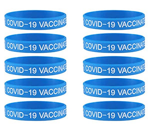 Covid-19 Vaccinated Bracelets Pack COVID 19 Silicone Vaccination Wristband Identification Men&Women (10)