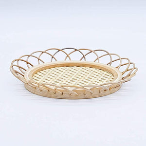 6 Pack Bamboo Boho Rattan Coasters,Woven Wicker Retro Rustic Coffee Drinks Placemats for Home Table Decor