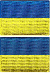 2 Pack Ukraine Flag Patch Ukrainian National Flags Embroidery Military Hook Fastener Patch for Caps Bags Vests Military Uniforms