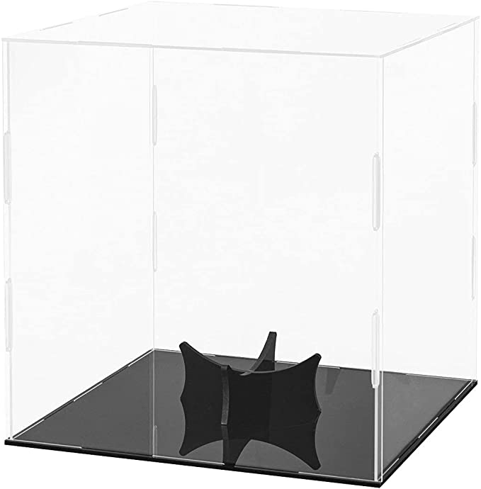 Lymhy Clear Basketball Display Case Acrylic Box Protection Cube Square Display Holder Large Memorabilia Glass Soccer Ball Stand Case Sport Souvenir