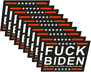 10 Pack Fuck Biden Truck Sticker F Biden Decals 2021 Vote Political FCK Control Anti-Biden Bumper Sticker Laptop Bumper Decal Window Waterproof Decal Car Decoration