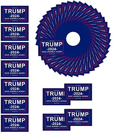 50 Pack Donald Trump 2024 Saves America Again Sticker Decal Bumper Car Laptop Window Decoration