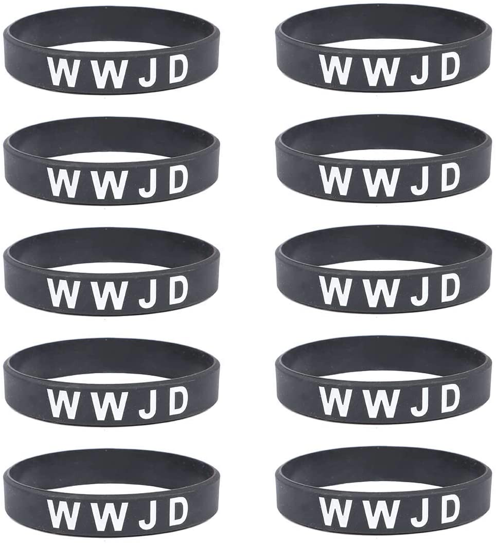 Lymhy WWJD Rubber Silicone Wristband,What Would Jesus Do Bracelet - Religous Christian Bible Fundraisers Bracelets Pack