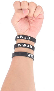 Lymhy WWJD Rubber Silicone Wristband,What Would Jesus Do Bracelet - Religous Christian Bible Fundraisers Bracelets Pack