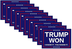 10 Pack Donald Trump Won I Know It You Know It 2024 Take America Back Stickers Car Bumper Laptop Window Vinyl Waterproof Decal Stickers