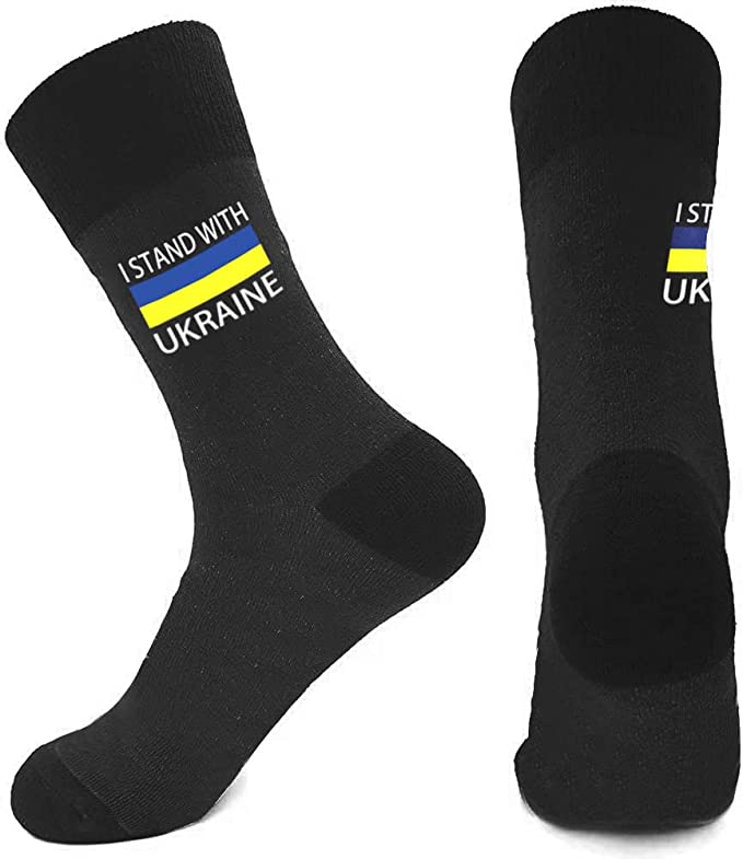 I Stand with Ukraine Socks Ukrainian Flag Socks Support Save Ukraine Socks