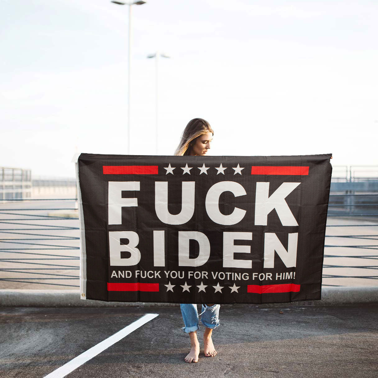 Limecute Premium Flag for Fuck Biden 3x5 Ft FK Biden Polyester Banner with Brass Grommets Outdoor Decoration