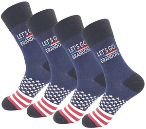 Let's Go Brandon Socks Funny FJB Joe Biden Socks American Flag Socks President Trump Socks For Patriotic Gift