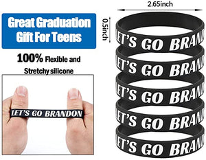 Let's Go Brandon Rubber Bracelets Sport FJB Fuck Joe Biden Anti-Biden Silicone Wristbands for Men&Women