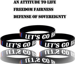 Let's Go Brandon Rubber Bracelets Sport FJB Fuck Joe Biden Anti-Biden Silicone Wristbands for Men&Women